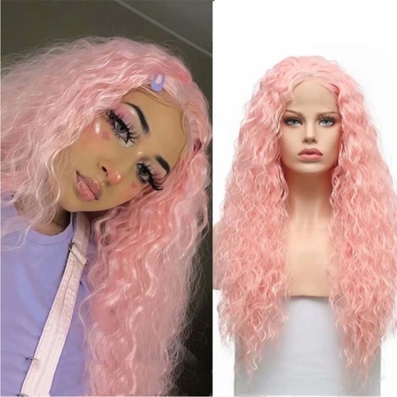 Pink 22” WAVY Lace Front Wig NEW